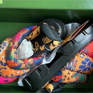 FARM Rio Brazil Scarf Mixed Prints Chunky Lug Shoes Puffy Sandals NWT BOX 9 40